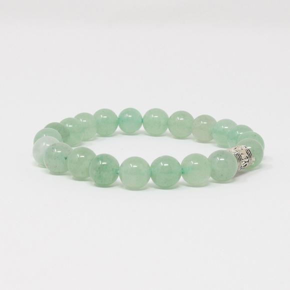 Natural Green Aventurine Gemstone Charm Bracelet Green Crystal Bead Stretch NEW - Picture 4 of 4
